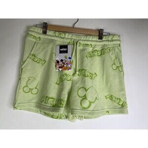 Disney Mickey Mouse Bright Green Shorts Lounge Womens Size M